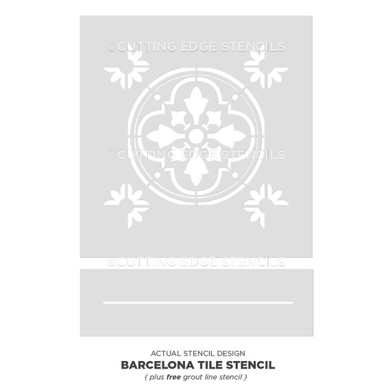 Tiles and Walls -Furniture and Fabric Stencil Moroccan Stencil DIY Floor Project.XS,S,M,L,XL Fes Tile Stencil for Floors