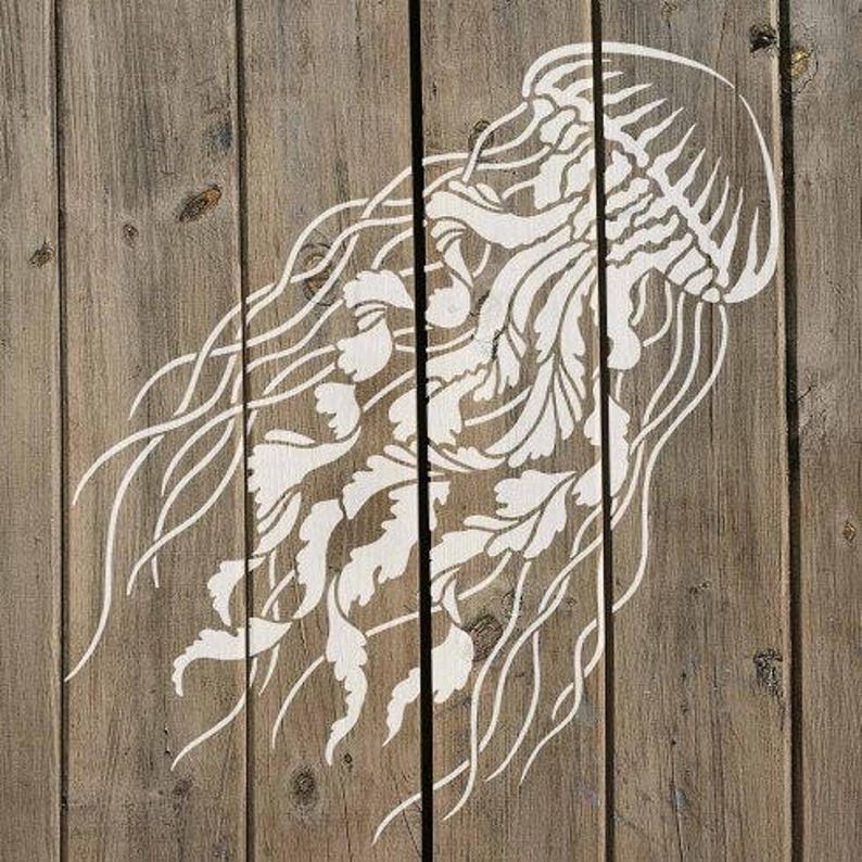 Large Jellyfish Stencil WALL ART STENCIL Instead of Decals Etsy