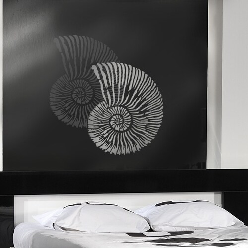 Fossil Shell Stencil 21.59 X 21.59 Cm (L) - Jurassic Nautilus - View #2