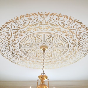 Decorative Stencil Georgian Ceiling Medallion - Wall and Ceiling stencils for DIY home decor - Classical designs