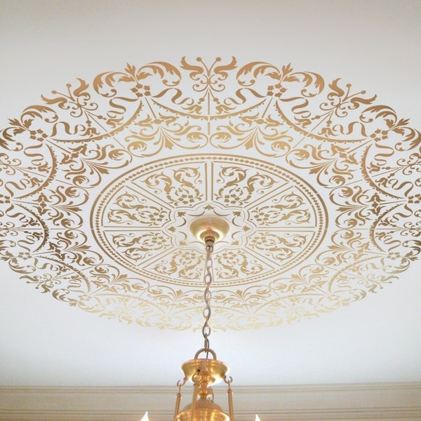 Decorative Stencil Georgian Ceiling Medallion - Wall and Ceiling stencils for DIY home decor - Classical designs