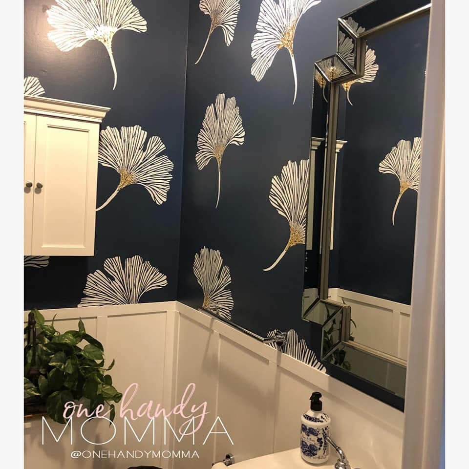 Chinese Ginkgo Stencils - Reusable Stencil for Floors and Walls - Large Botanical Stencil for Room Makeover – Floral Stencil for Patios