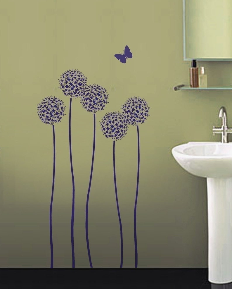 Allium Twins Flower Stencil Reusable Stencils for Walls Etsy