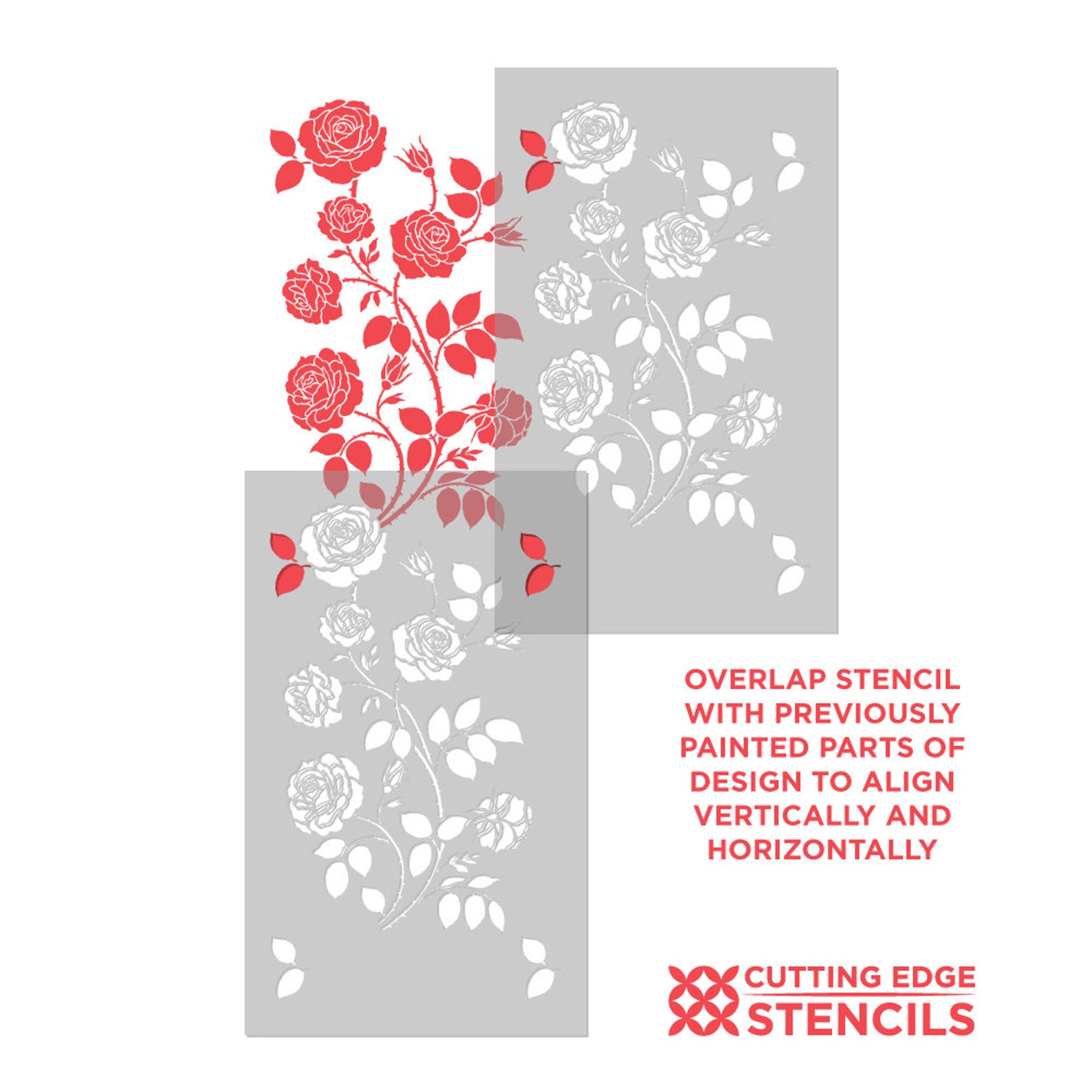 Wild Roses Allover Stencil DIY Floral Stencil Reusable Etsy Australia