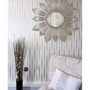 Beads Wall Stencil LARGE WALL STENCILS instead of Wallpaper Easy to Use Wall Stencils for a Quick Room Update Stencils for Walls image 3