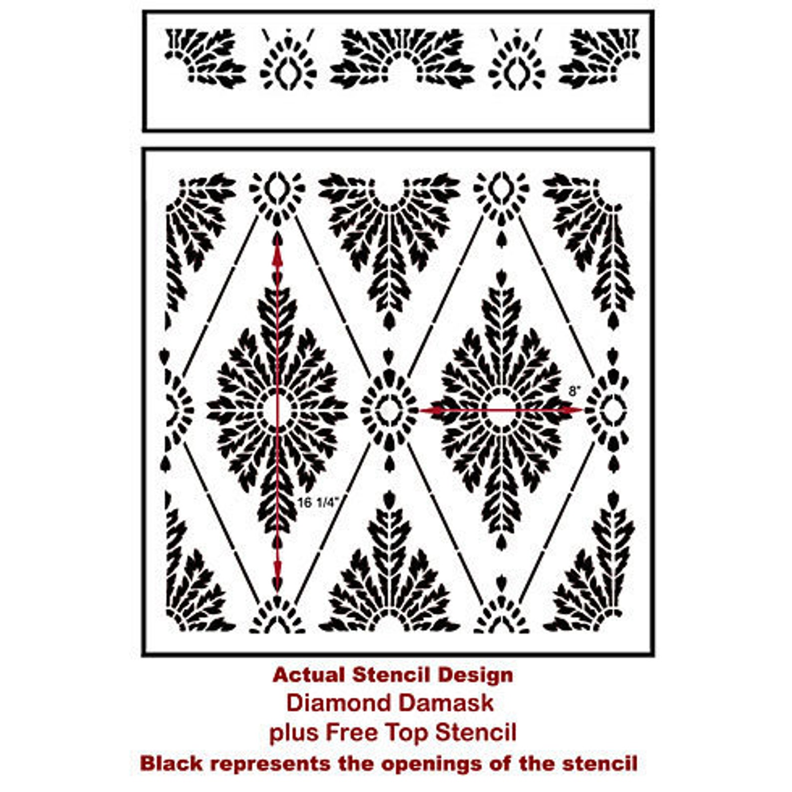 Diamond Damask Stencil Wallpaper Stencils for DIY Decor Etsy