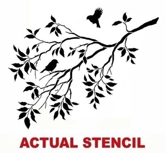 birds on a branch wall stencil large stencils for walls etsy ireland
