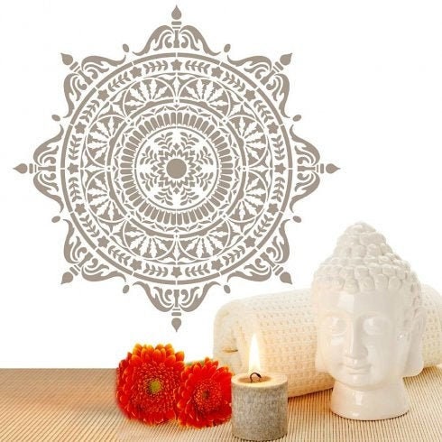 Avignon Mandala Wall Stencil Large New Zealand Avignon Mandala Wall Stencil, Avignon Ceiling Medallion Stencil