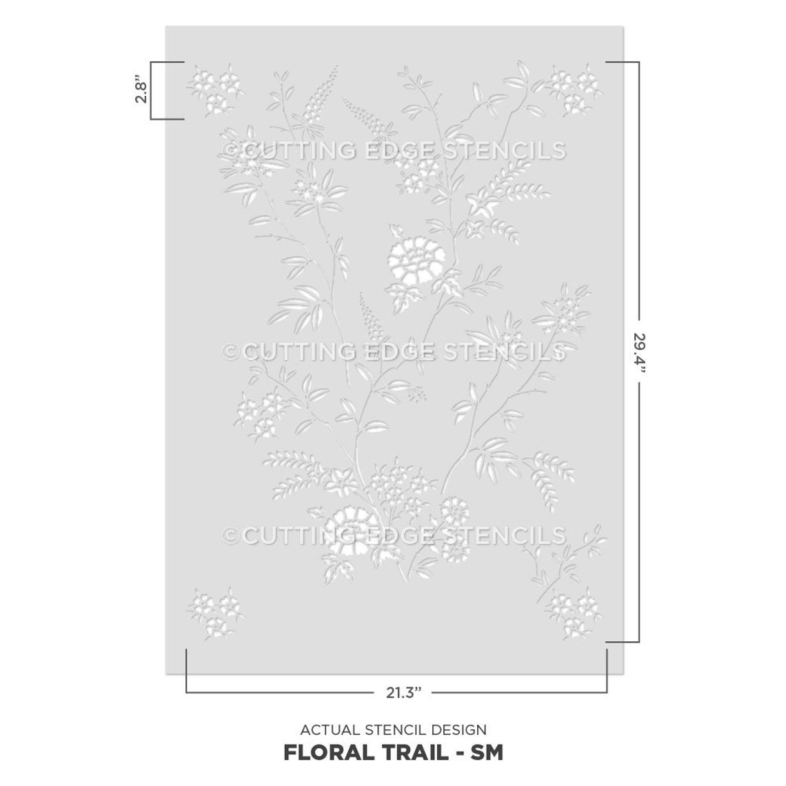 Floral Trail Wall Stencil Modern Farmhouse Wall Stencil Etsy