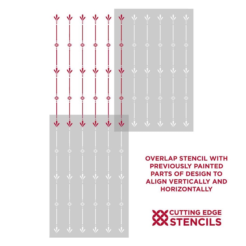 Windsor Garden Stripe Stencil - Reusable Wall Pattern - Vintage Style Wall Stencil for DIY Room Upgrade - Try Stencils Instead of Wallpaper image 6