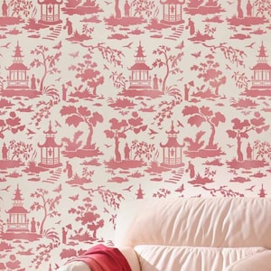 Secret Garden Toile Stencil- LARGE WALL STENCIL instead of Wallpaper - Easy to Use Wall Stencil for a Quick Room Update - Toile Wall Stencil