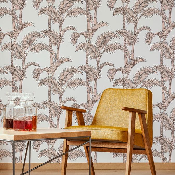 Soliman Bay Palms Wall Stencil - WALL STENCILS Instead of Wallpaper ...
