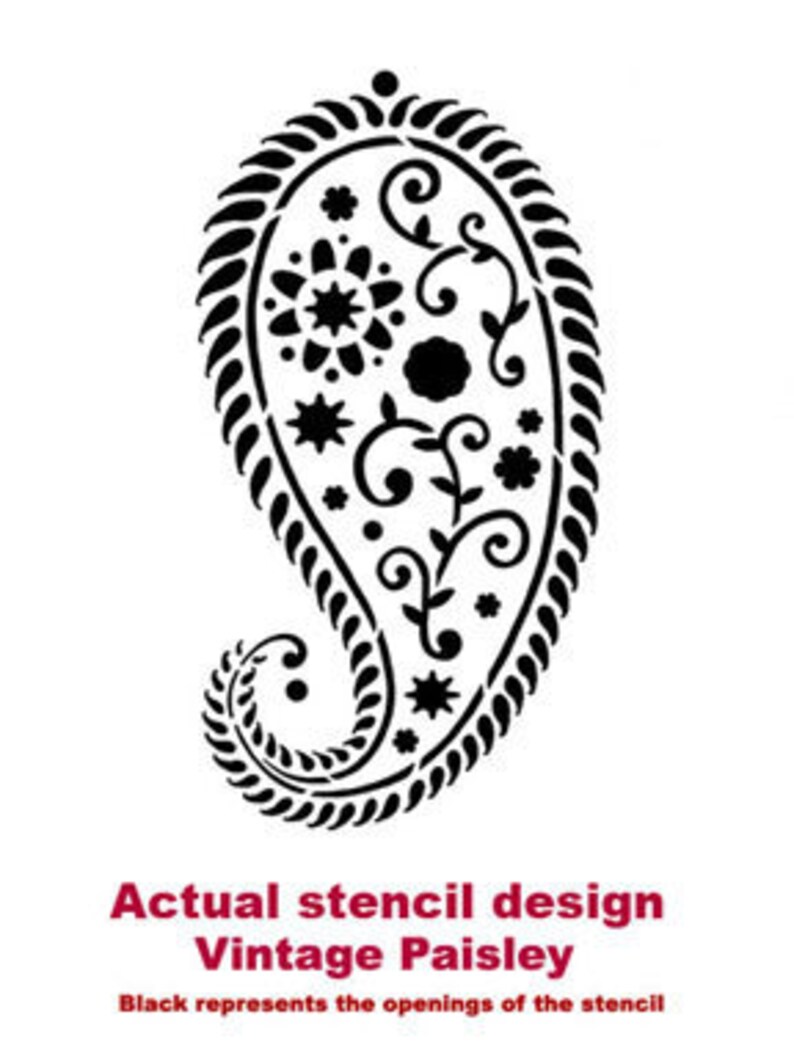 stencil vintage paisley sm reusable stencils for diy home etsy