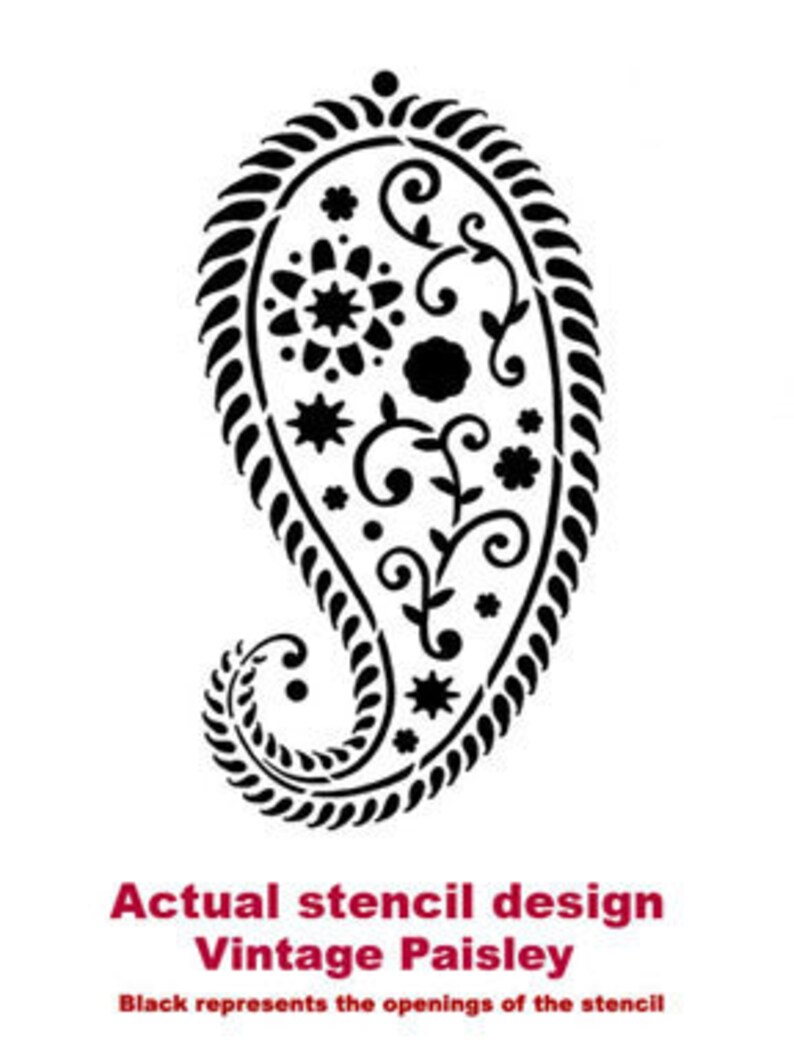 Stencil Vintage Paisley SM Reusable stencils for DIY home decor, fabric, furniture image 5