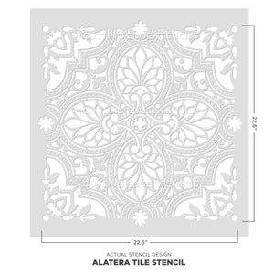 Alatera Tile Stencil Large TILE STENCILS Tile Stencils for Painting Floors and Walls Cement Tile Stencils for Easy DIY Home Décor image 5