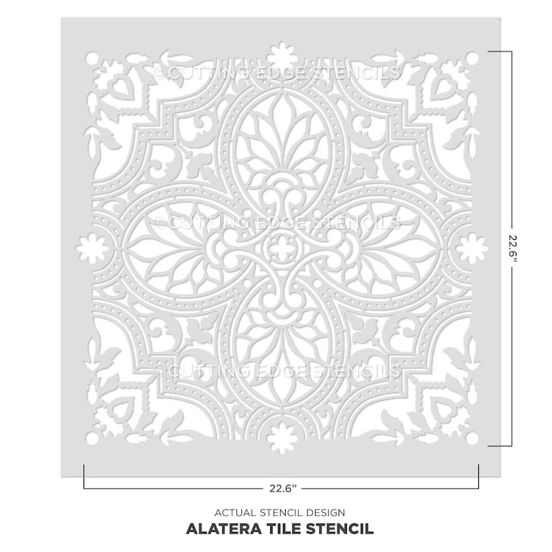 Alatera Tile Stencil Large TILE STENCILS Tile Stencils for Painting Floors and Walls Cement Tile Stencils for Easy DIY Home Décor image 5