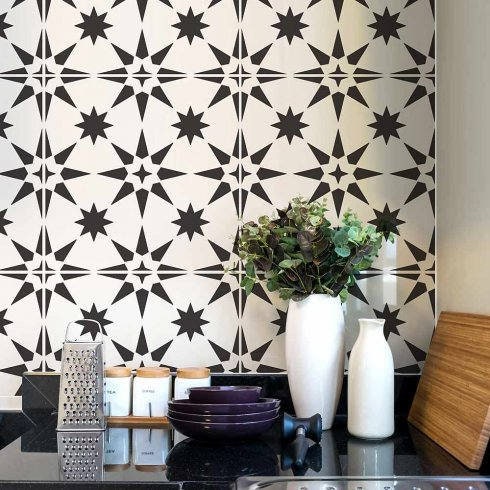 Jewel Tile Stencil - Geometric Cement TILE STENCIL for Painting Tiles…