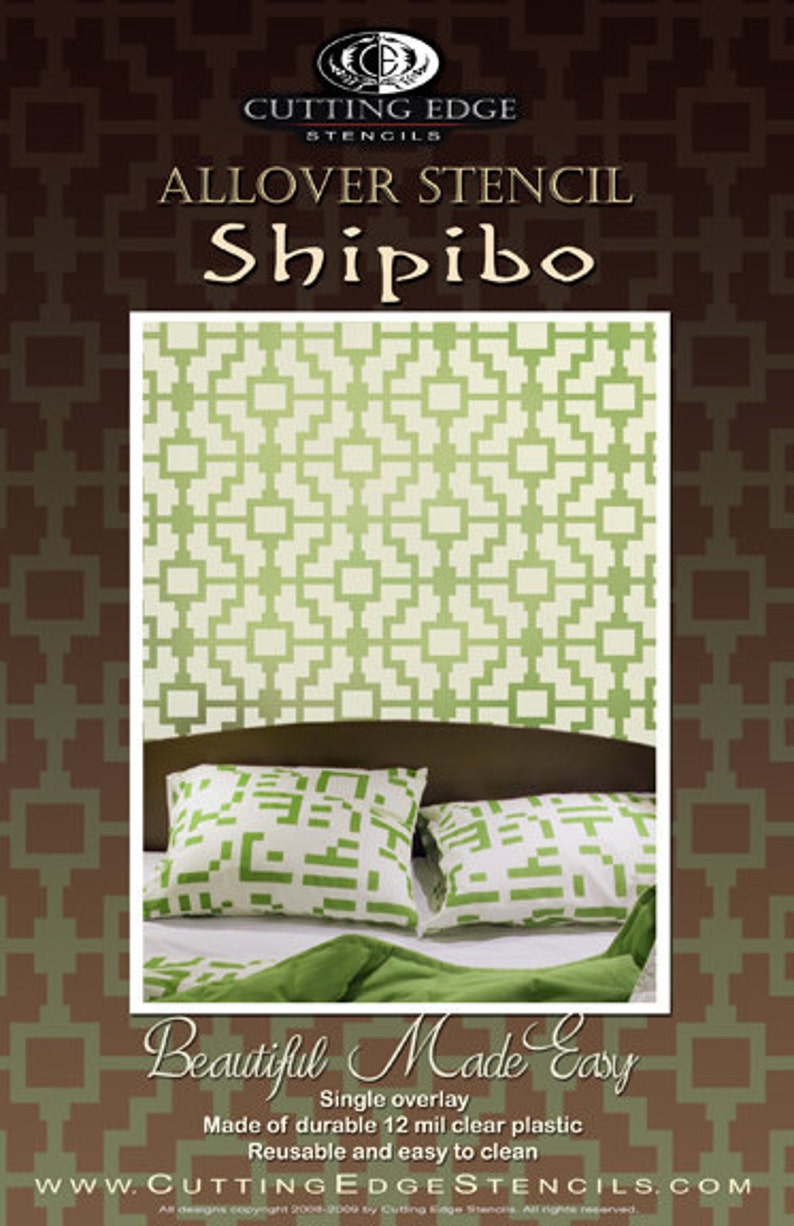 Shipibo Allover Stencil Reusable stencils for walls instead of wallpaper image 3