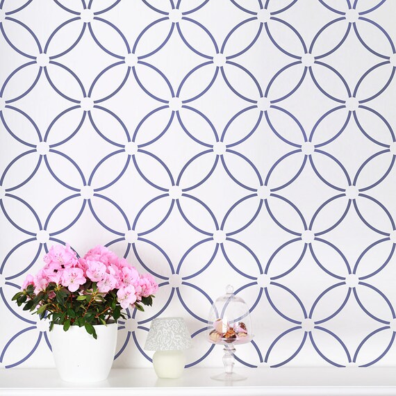 Fuji Allover Large Wall Stencils for Cheap Room Makeover Etsy