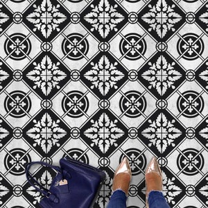 Basilica Tile Stencil- Geometric Cement TILE STENCIL for Painting Tiles - Reusable Spanish Gothic Tile Stencils for Home Makeover-