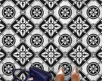 Basilica Tile Stencil- Geometric Cement TILE STENCIL for Painting Tiles - Reusable Spanish Gothic Tile Stencils for Home Makeover-