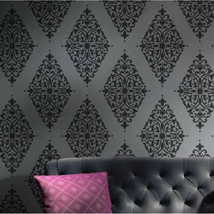 Arabesque Brocade Stencil- LARGE WALL STENCIL – Damask Wall Stencils - Easy to Use Wall Stencils for a Quick Room Update - Stencil for Walls