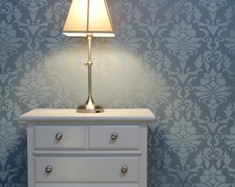 Damask Stencil Harmony - reusable stencils instead of wallpaper - DIY decor