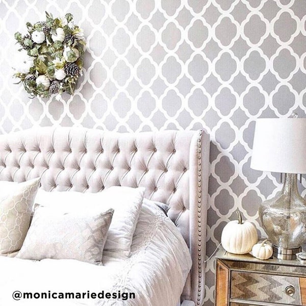 Rabat Moroccan Stencil Design LG - Reusable stencils for walls - Large Stencil for Wall Painting - Trellis Stencil - Cutting Edge Stencils