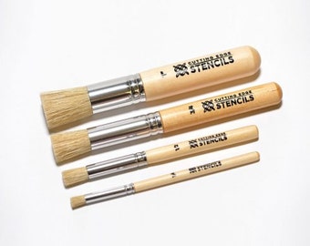 4 Piece Professional Stencil Brush Kit - Brush for stencils and detail painting