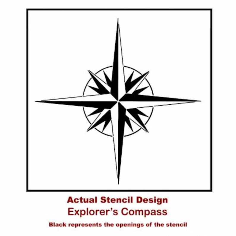 Explorer's Compass Stencil Easier than Decals or Stickers Customizable DIY Wall Art for a Nautical Room Makeover image 5