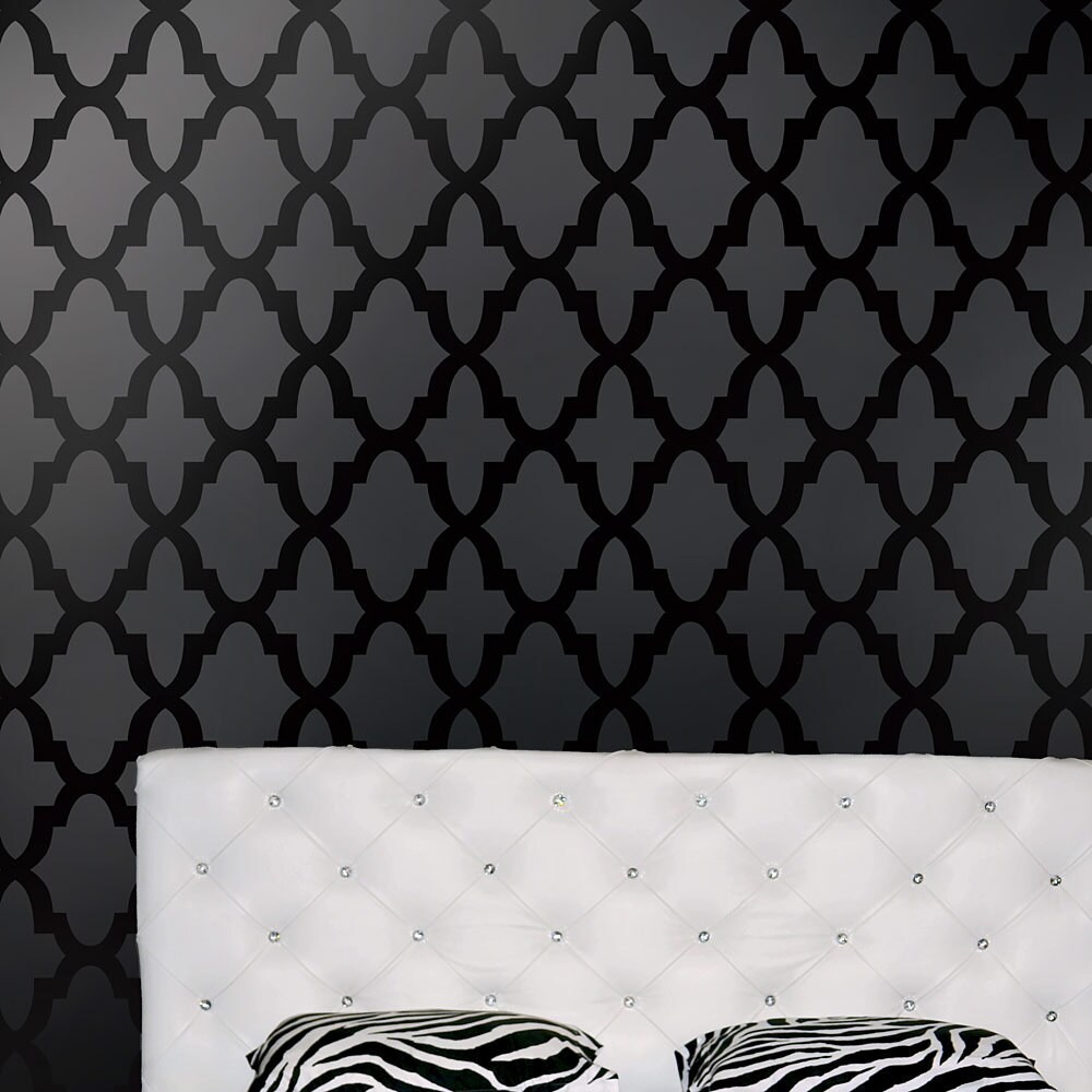 Hacienda Allover Stencil - Large - Better than wallpaper! Trendy stencil pattern for DIY home décor