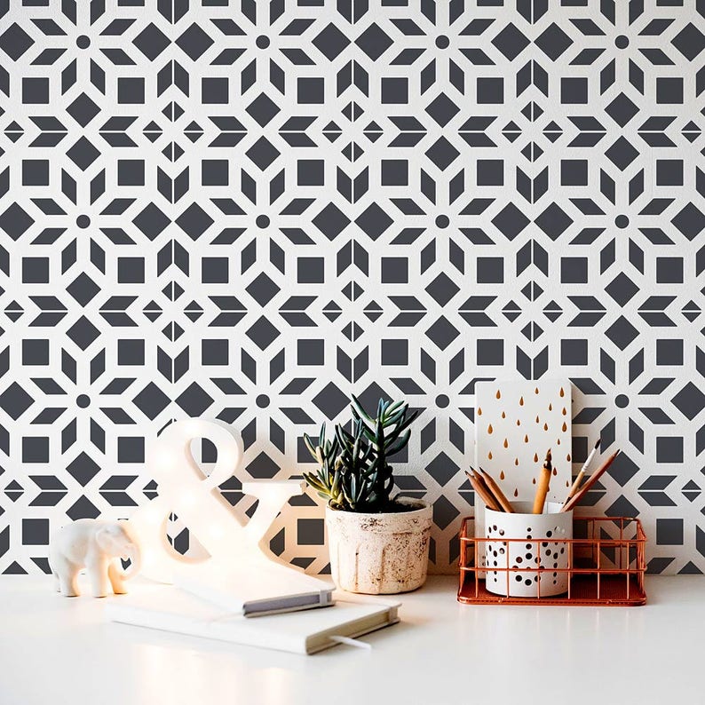Kerala Tile Stencil Cement Stencils For Diy Painted Tiles Reusable Savvy Makeover Better Than Stickers