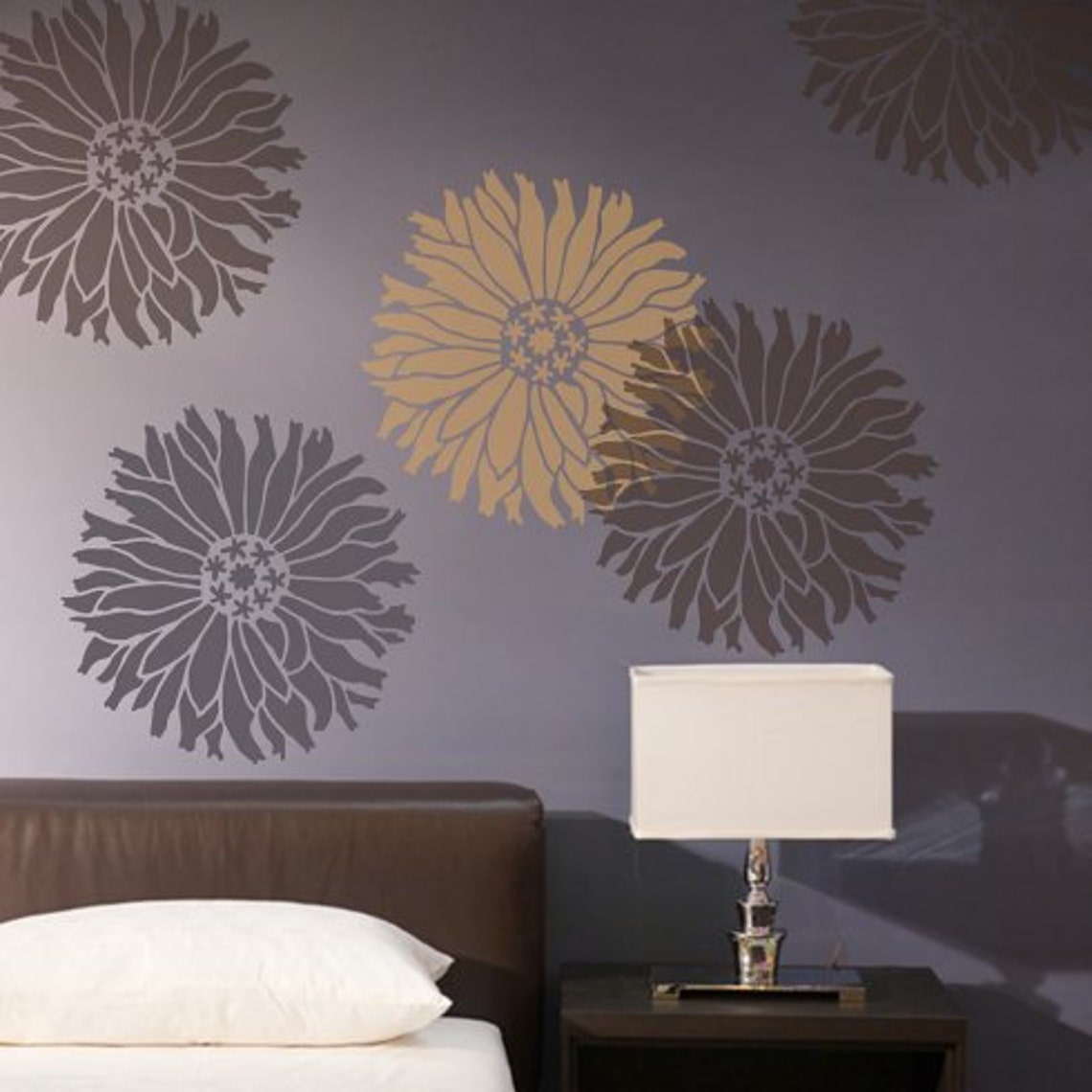 Starburst Zinnia Flower Wall Art Stencil Medium Accent Etsy