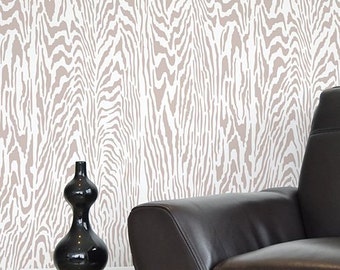 Faux Bois Stencil Pattern - reusable stencil patterns for walls just like wallpaper - DIY decor