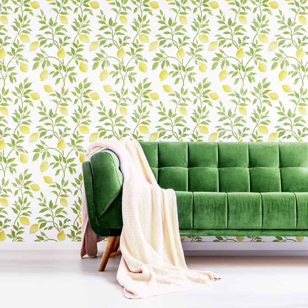 Lemons Wall Stencil LARGE WALL STENCILS Instead of Wallpaper Etsy Canada