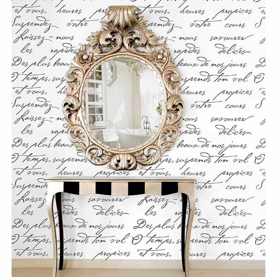 French Poem Stencil LARGE WALL STENCIL Instead of Wallpaper - Etsy French Poem Stencil LARGE WALL STENCIL Instead of Wallpaper - Etsy