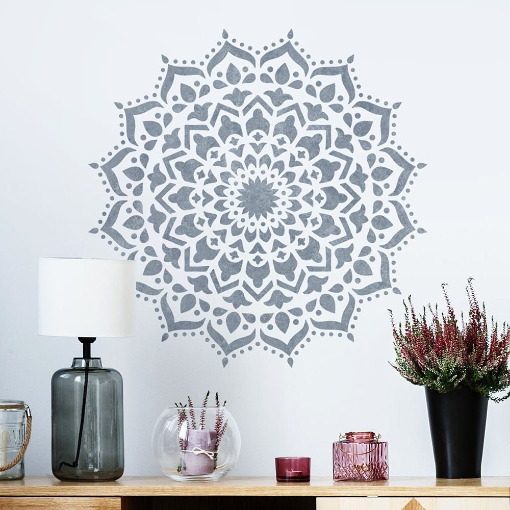 Longevity Mandala Stencil MANDALA WALL STENCIL Large Mandala Wall