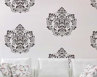 Reusable Wall Stencil Damasque SM  - Easy wall stencils better than decals
