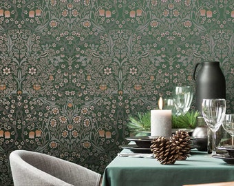 Blackthorn Wall Stencil Pattern by William Morris - Large Maximalist Design for a DIY Wall Transformation - Designer Wall Stencil