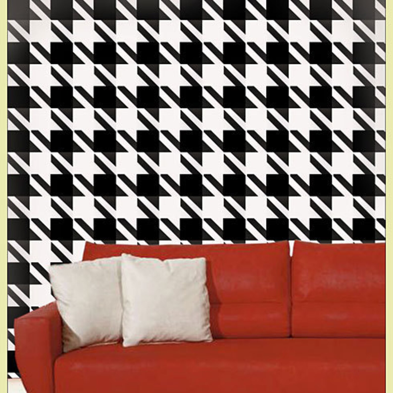 Houndstooth Wall Stencil Large Reusable Stencils for Walls Etsy