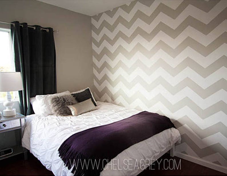 Chevron Stencil LG Large Stencil for Painting Reusable Wall stencil pattern Geometric stencils instead of wallpaper for easy DIY paint image 3