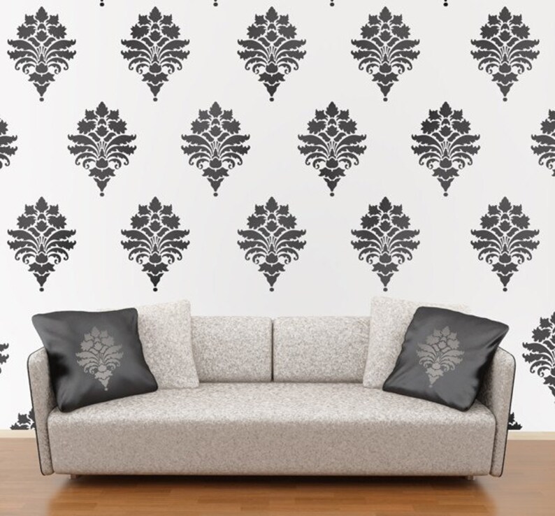 Damask Stencil Tali's Brocade SM Reusable Stencils for - Etsy