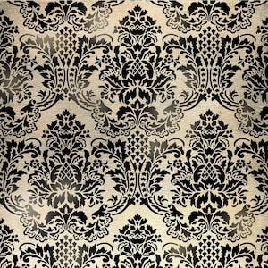 Wall Stencil Damask Flora - Allover Wallpaper Pattern Stencil