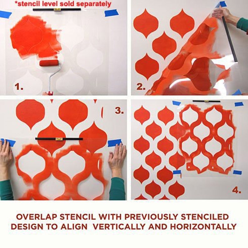 Cascade Allover Stencil Pattern Large Scale Reusable Etsy