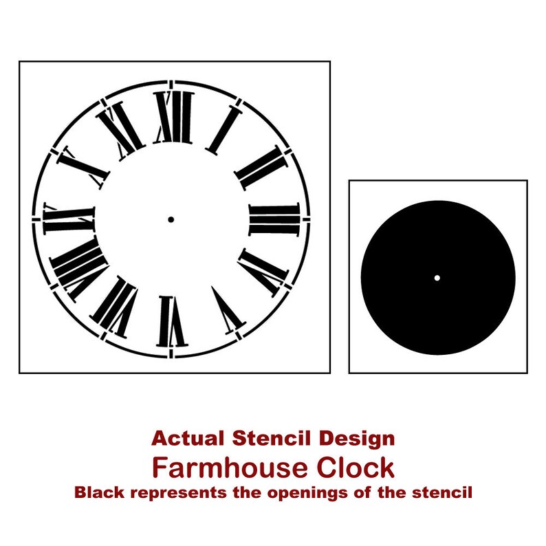 Farmhouse Clock Wall Stencil Reusable DIY Rustic Decor Etsy