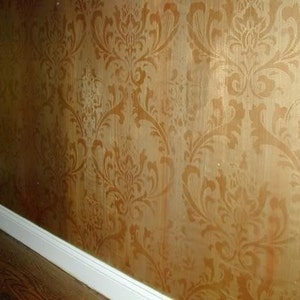 Anna Damask Wall Stencil LARGE WALL STENCILS instead of Wallpaper Easy to Use Wall Stencils for a Quick Room Update Stencils for Walls image 7