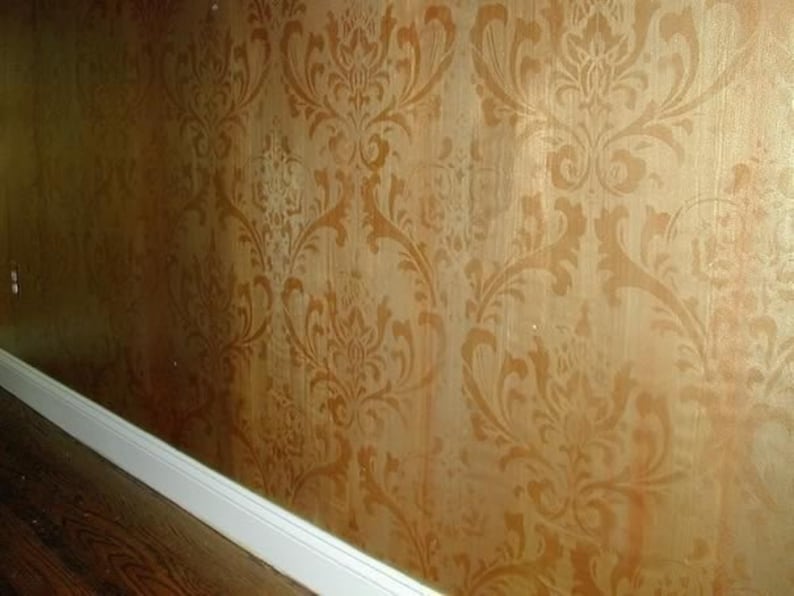 Anna Damask Wall Stencil LARGE WALL STENCILS instead of Wallpaper Easy to Use Wall Stencils for a Quick Room Update Stencils for Walls image 7