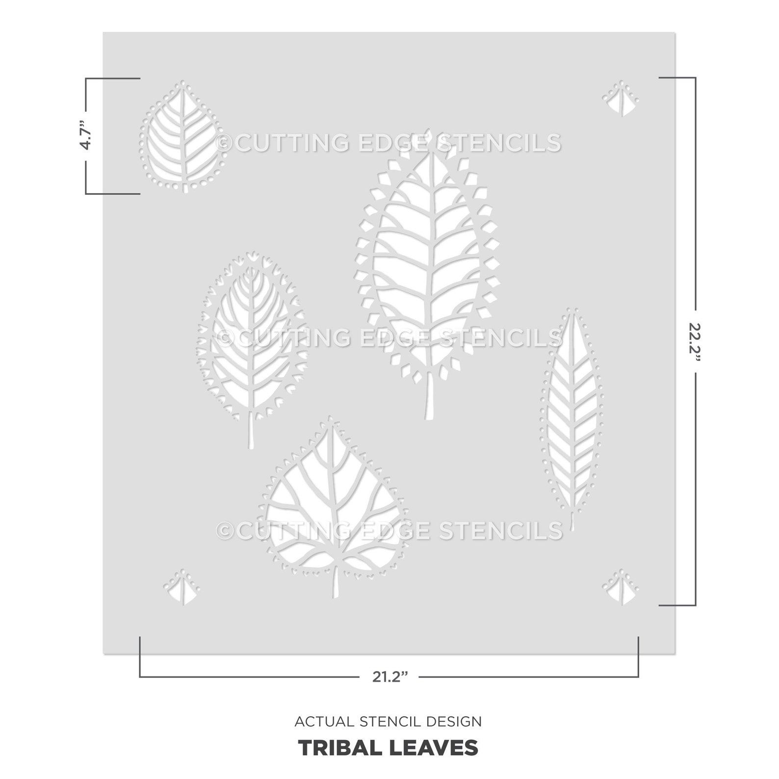 Tribal Leaves Wall Stencil LARGE WALL STENCIL Botanical Etsy