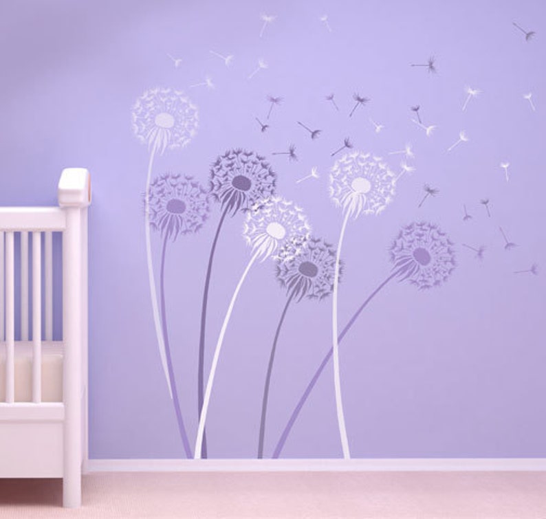 Dandelion Wall Stencil WALL ART STENCIL instead of Decals Easy to Use Wall Stencils for a Quick Room Update Floral Stencils for Walls Bild 2