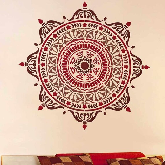 Avignon Mandala Wall Stencil Large Avignon Mandala Wall Stencil, Avignon Ceiling Medallion Stencil